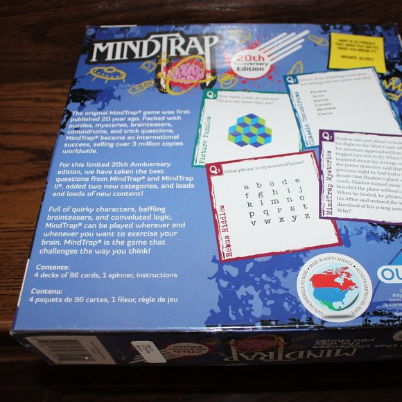 3/$77❤️MINDTRAP 20th Anniversary Edition party trivia game puzzle brainteaser - Picture 4 of 7
